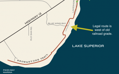 Brownstone Trail: Route Confusion near Blue Wing Bay Road