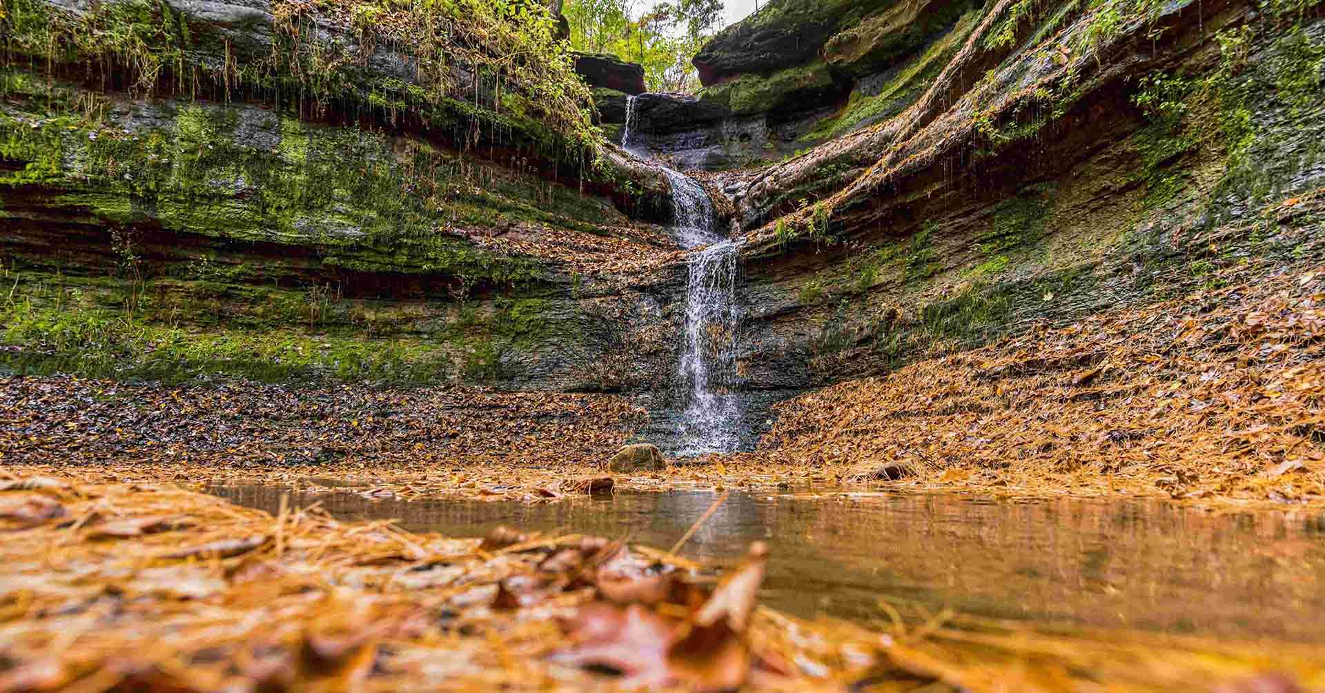 Water lightly cascading into the pool at Devils Punchbowl - CREDIT Kelly Johnson